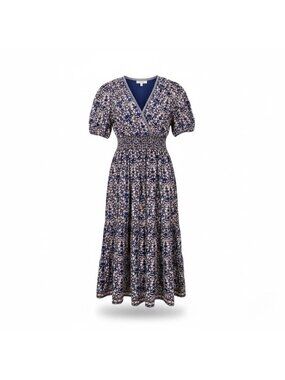 Max Studio Womens Navy Floral Maxi Dress Stretch Lightweight Summer  Sz 1X